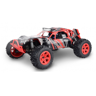 AUTOMODELO ELÉTRICO COMPLETO REBEL DB 4WD RTR 1/10 COM BARRA DE LUZ LED BATERIA LI-ION 7.4V E CARREGADOR FS RACING FS53920 VERMELHO